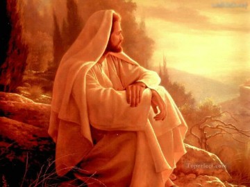 jesús velando por jesús religioso cristiano Pinturas al óleo
